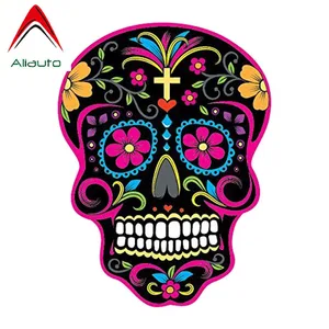 Светоотражающая Автомобильная наклейка Aliauto, Мексиканский сахарный череп, классические креативные личные водонепроницаемые аксессуары, ПВХ наклейка, 13 см * 10 см