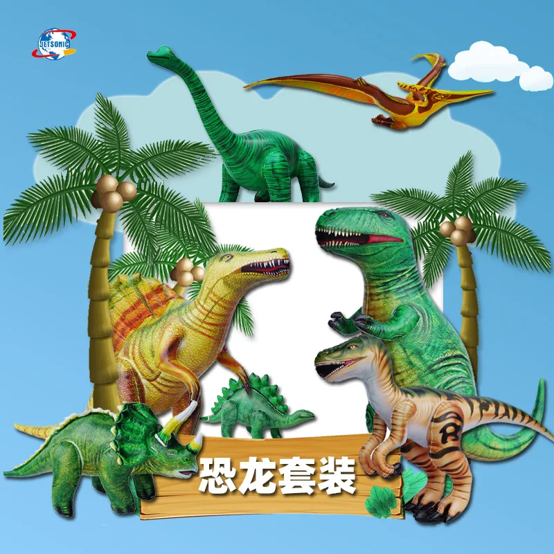 

Large Pvc Inflatable Dinosaur Toy Set Tyrannosaurus Dragon Xun Raptors Triceratops Wedding Birthday Party Decorative Baby Gift