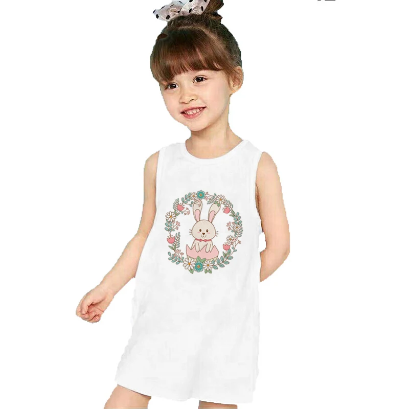 

Newborn Baby Summer Vest Skirt Cotton Infant Short Sleeve Baby Cartoon Girl Clothes Printing Animal And Flowers Anime Clothing