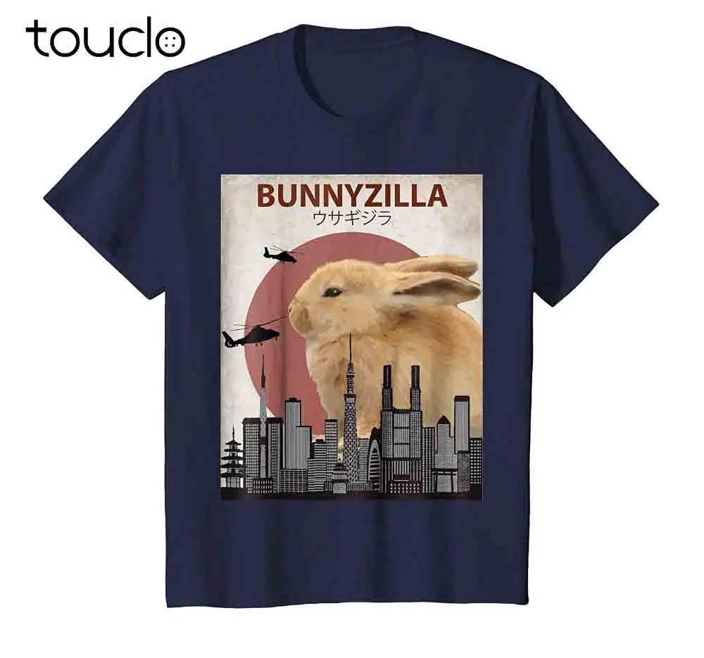 

Summer 100% Cotton Bunnyzilla Bunny T-Shirt | Funny Gift for Rabbit Lovers T Shirt