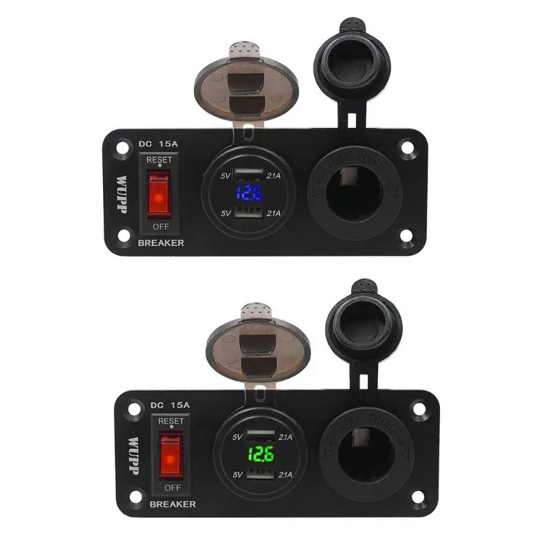Водонепроницаемый светодиодный вольтметр 12 в 24 В для автомобиля прикуривателя с