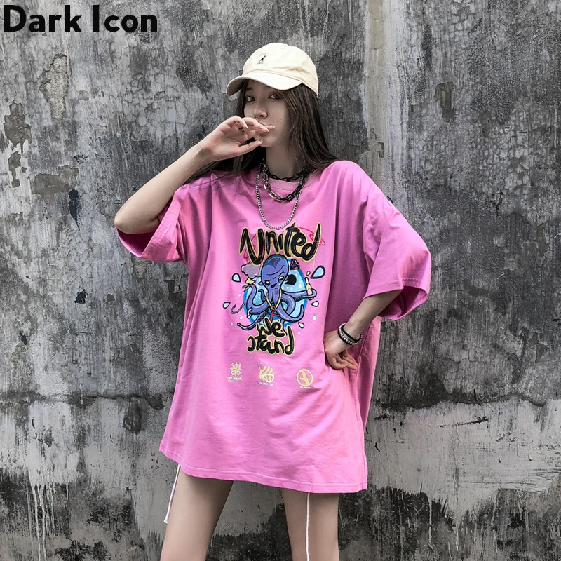 Женская хипстерская футболка Dark Icon модная уличная с круглым вырезом и
