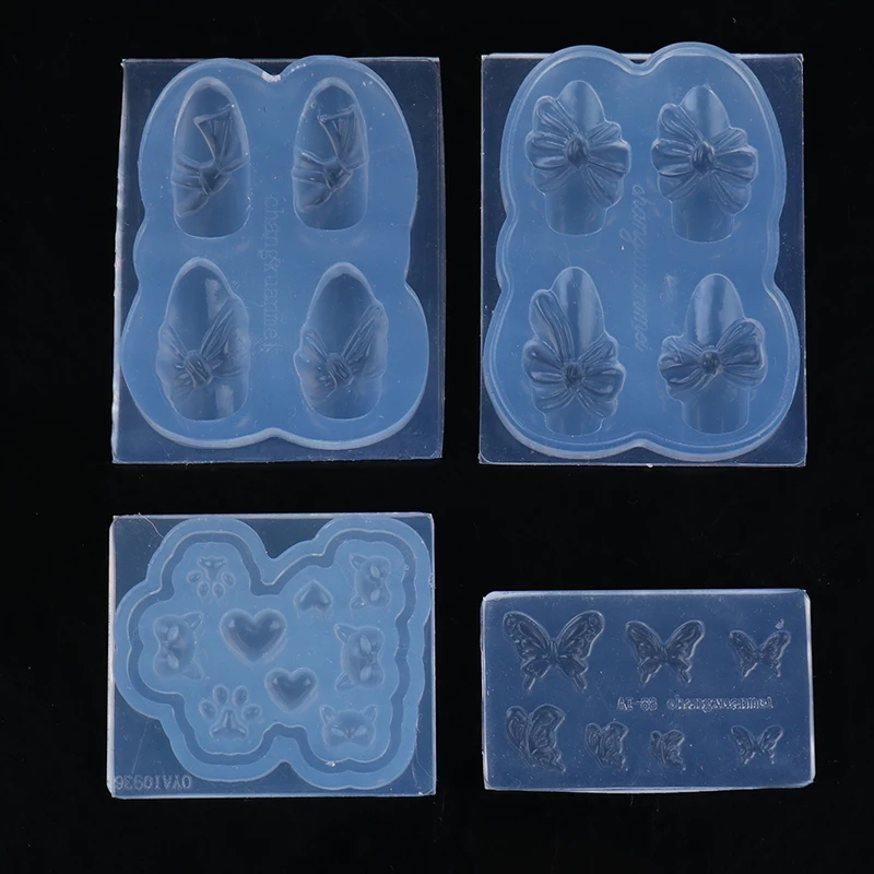 DIY 3D силиконовая форма для вырезания ногтей штампы трафареты кристальная