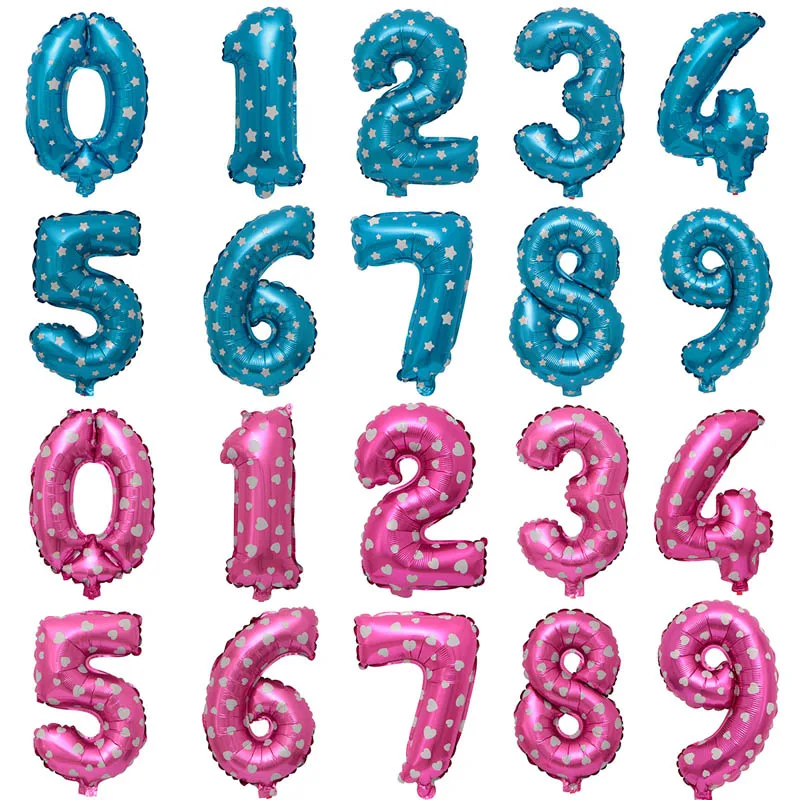 16 дюймов Большой Фольга на день рождения воздушные шары гелиевые шара с цифрой