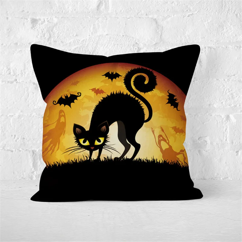 Хэллоуин ужас Тыква Подушка &quotДемон&quot крышка гостиной диван льняная