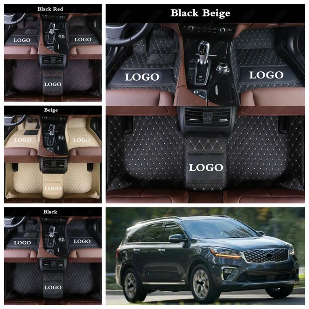 Кожаные автомобильные коврики для KIA Ниро Sorento Sportage Седона Soul пользовательские