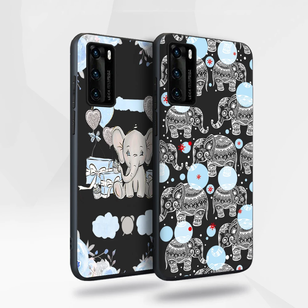 

Cute Elephant Case for Huawei P40 P30 P20 Honor 30 20 10 30S Mate 40 30 20 Lite Pro P Smart Plus 2019 Soft TPU Phone Back Funda