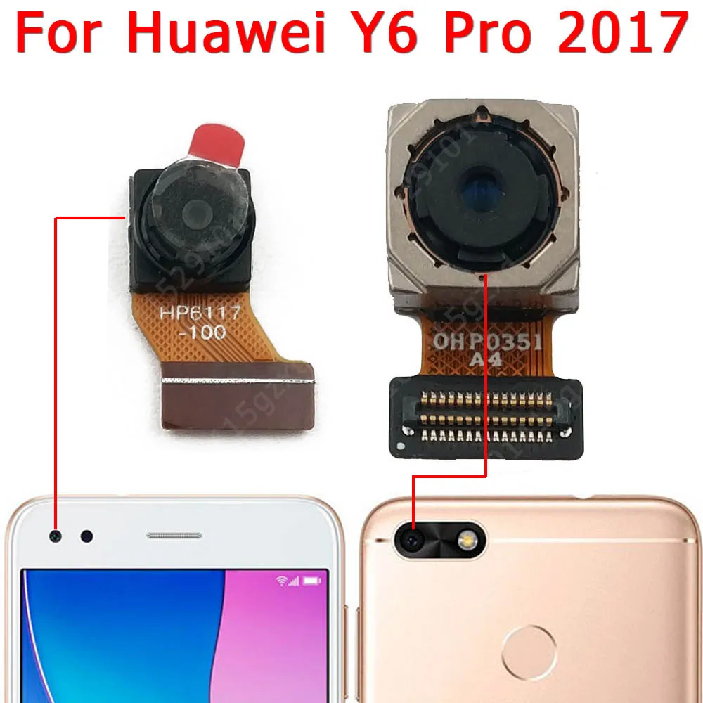 

Original For Huawei Y6 Pro 2017 Front Rear View Back Camera Frontal Main Facing Small Camera Module Flex Replacement Spare Parts