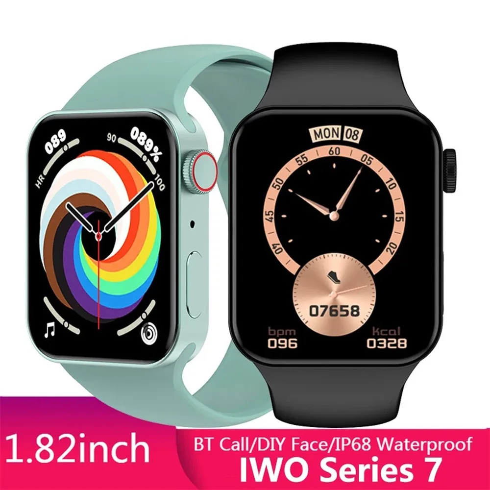 

Original Iwo Series 7 Smart Watch Men 1.82'' Bluetooth Call Smartwatch Women Diy Face Fitness Tracker Watch Pk Hw22 W46 #3
