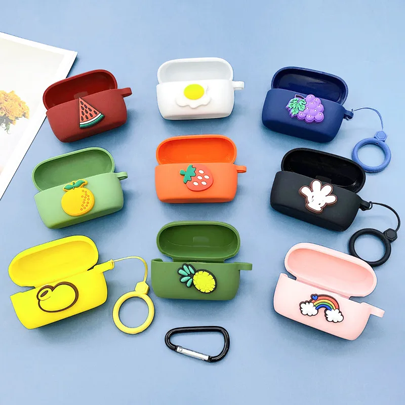 

Чехол для наушников Jabra Elite 75T с изображением фруктов и ремешком на палец