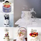 Новые креативные акриловые топперы для торта в виде планеты на день рождения, золотые топперы для торта на день рождения для детей, семейный день рождения