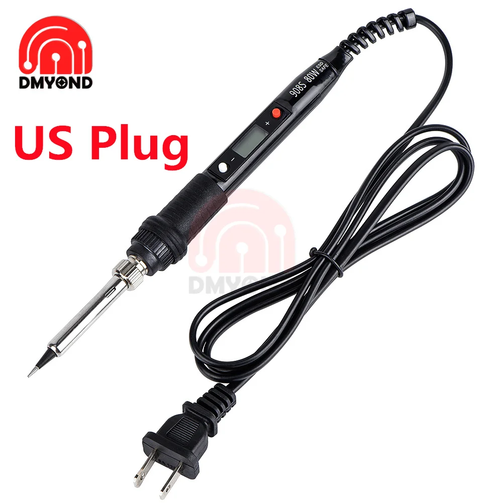 

908S 80W Digital Electric Soldering Iron Kit Temperature Adjustable 220V 110V Welding Tool Ceramic Heater Soldering Tips Rework