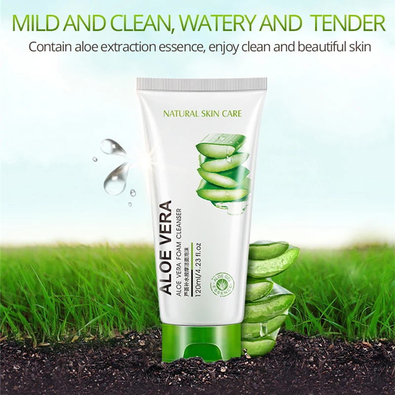 Очищающее средство для лица из пены алоэ вера очистки пор увлажнение отбеливание