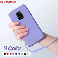 case for xiaomi redmi note 9 9s 8t 8 pro 8a 9a mi note 10 lite 9t pro liquid silicone soft phone cover with hand strap lanyard