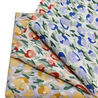 145x50cm cotton printing soft light tulip flower sewing fabric making womens and childrens home clothing cloh