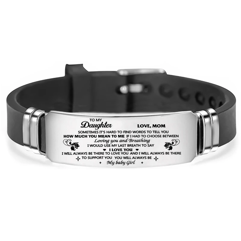 Браслет для моей дочери и сына женский регулируемый браслет из нержавеющей стали