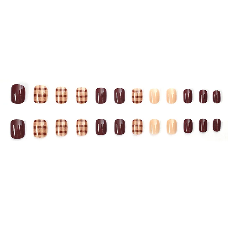 Набор искусственных ногтей 24 шт. темно кофейные коричневые|Накладные ногти| |