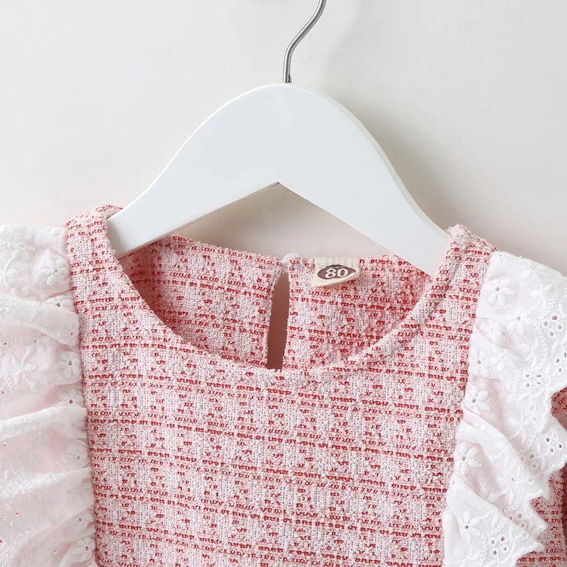 Платье для девочек кружевное с оборками Сетчатое длинным рукавом на возраст 0-18