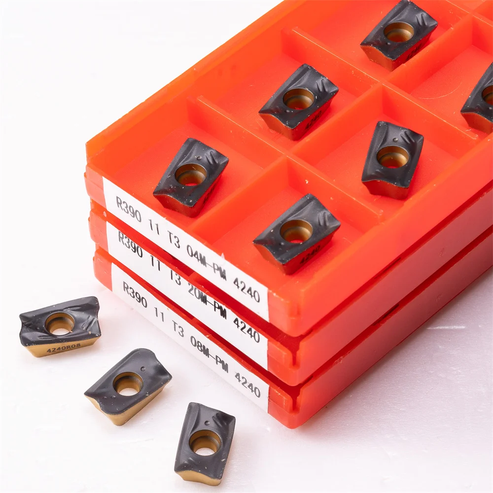 10 штук R390 11T308 Карбидные вставки для токарных станков Инструмент из твердого сплава 10 штук фрезерных резцов CNC Инструмент для резки.