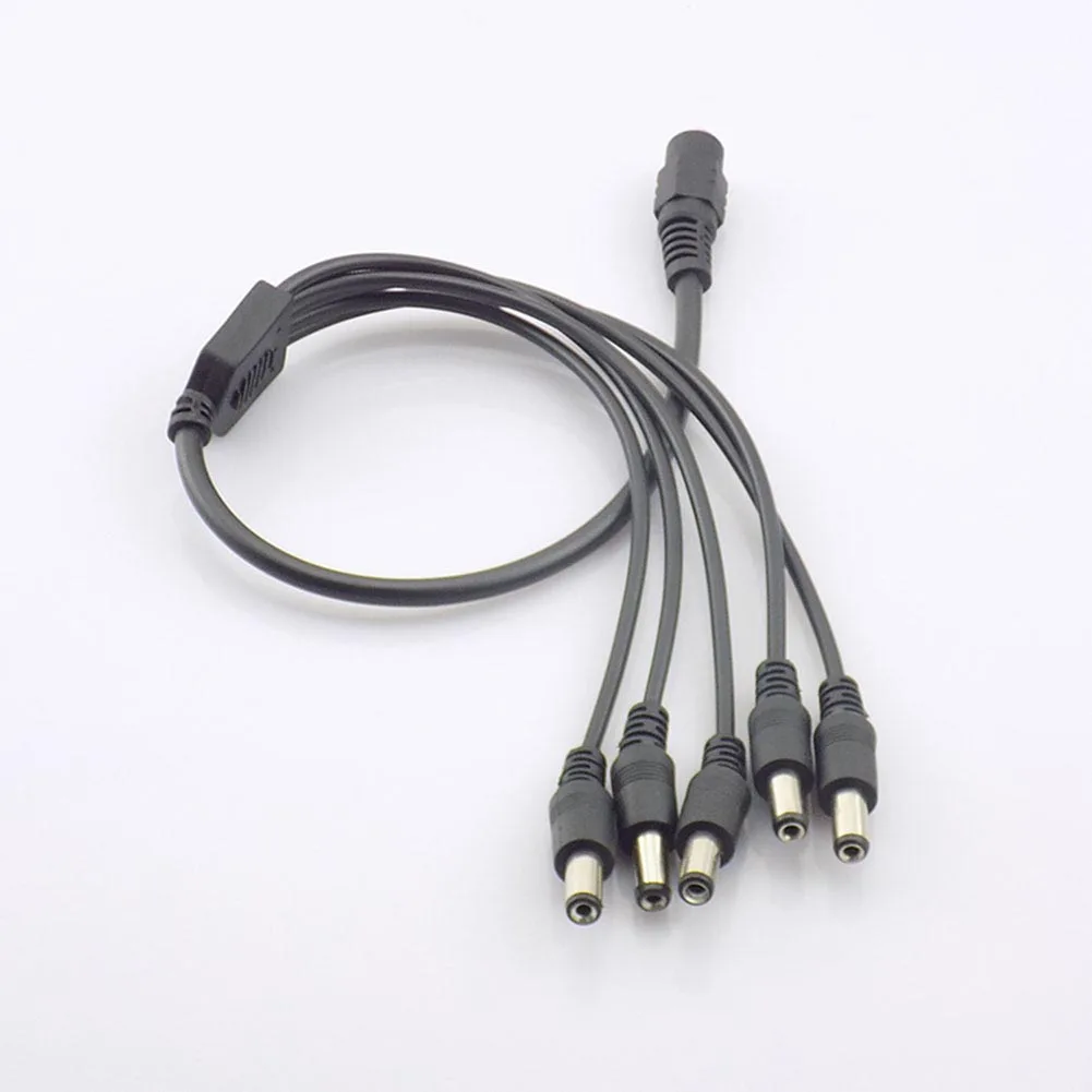DC 12V 1 Female to 5 Male way Splitter Cable Plug Power Supply Adapter Pigtail 5.5 2.1mm for CCTV Camera led strip light J17 |