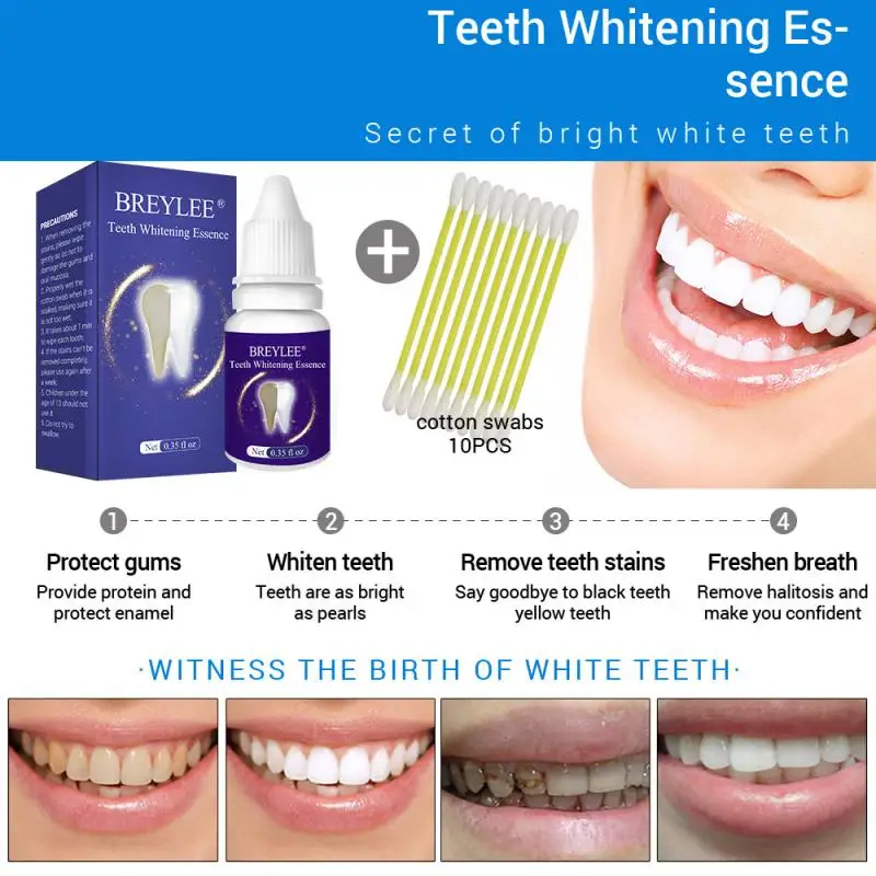 Эссенция для отбеливания зубов BREYLEE TSLM1 жидкость удаления желтых пятен чая ватных