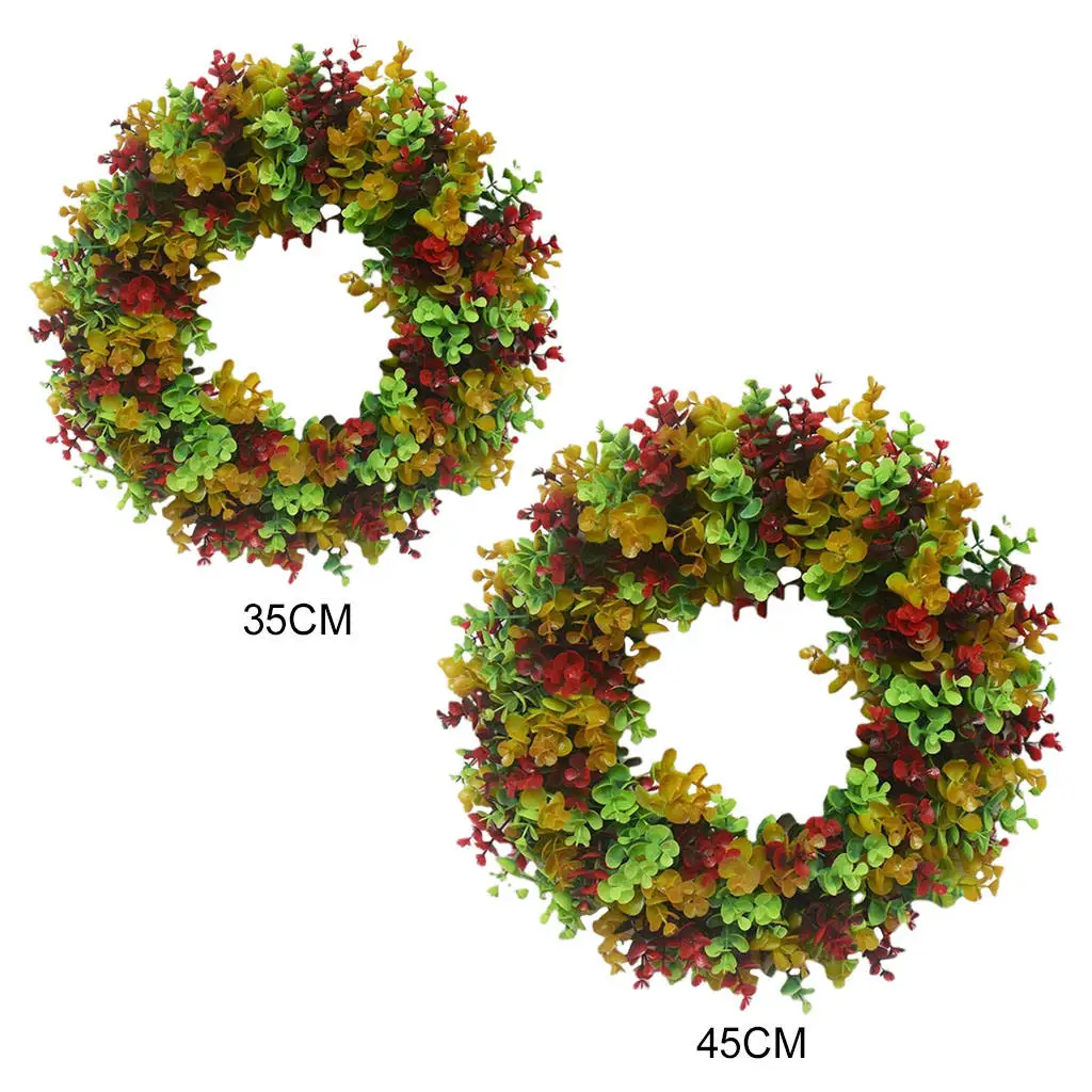 

Floral Wreath Flower Halloween Round Simulation Garland for Thanksgiving Home Room Party