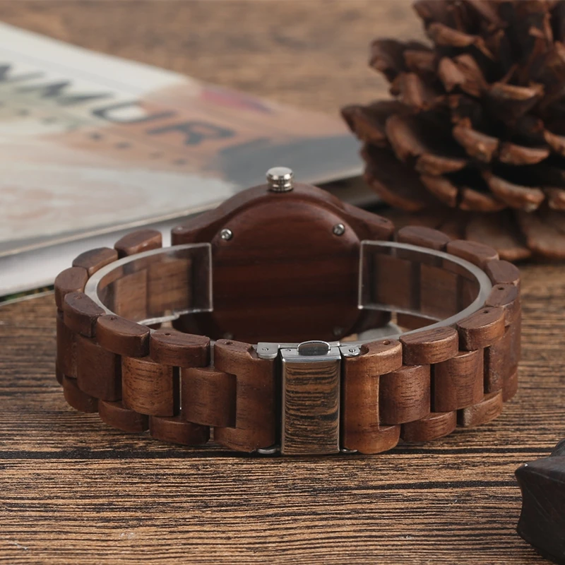 

Simple Pure Dial Retro Walnut Wood Watch Women Clock Hours Whole Adjustable Wooden Wrist Ladies Watches for woman Montre Femme