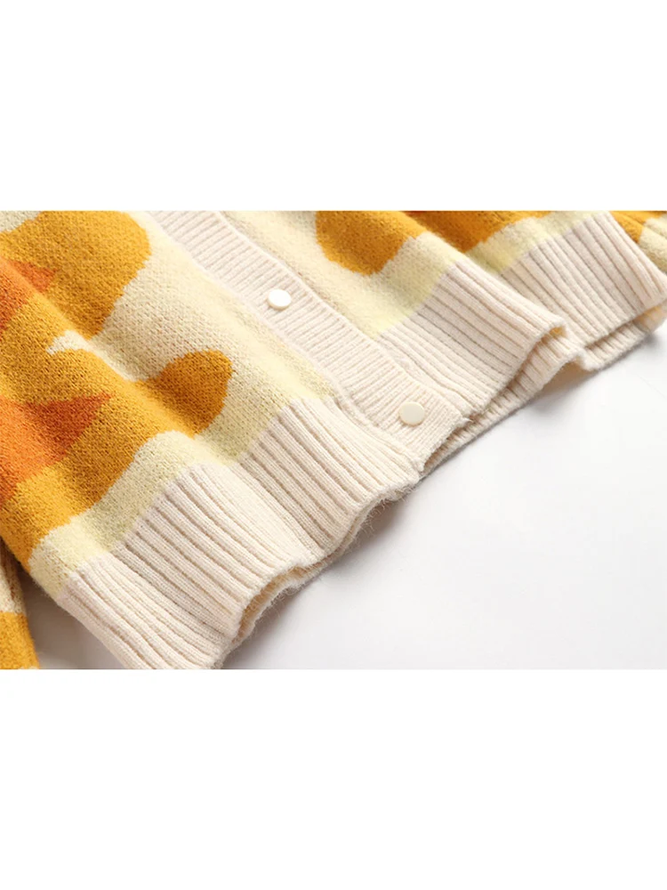 Женский трикотажный кардиган с длинным рукавом свободного покроя |