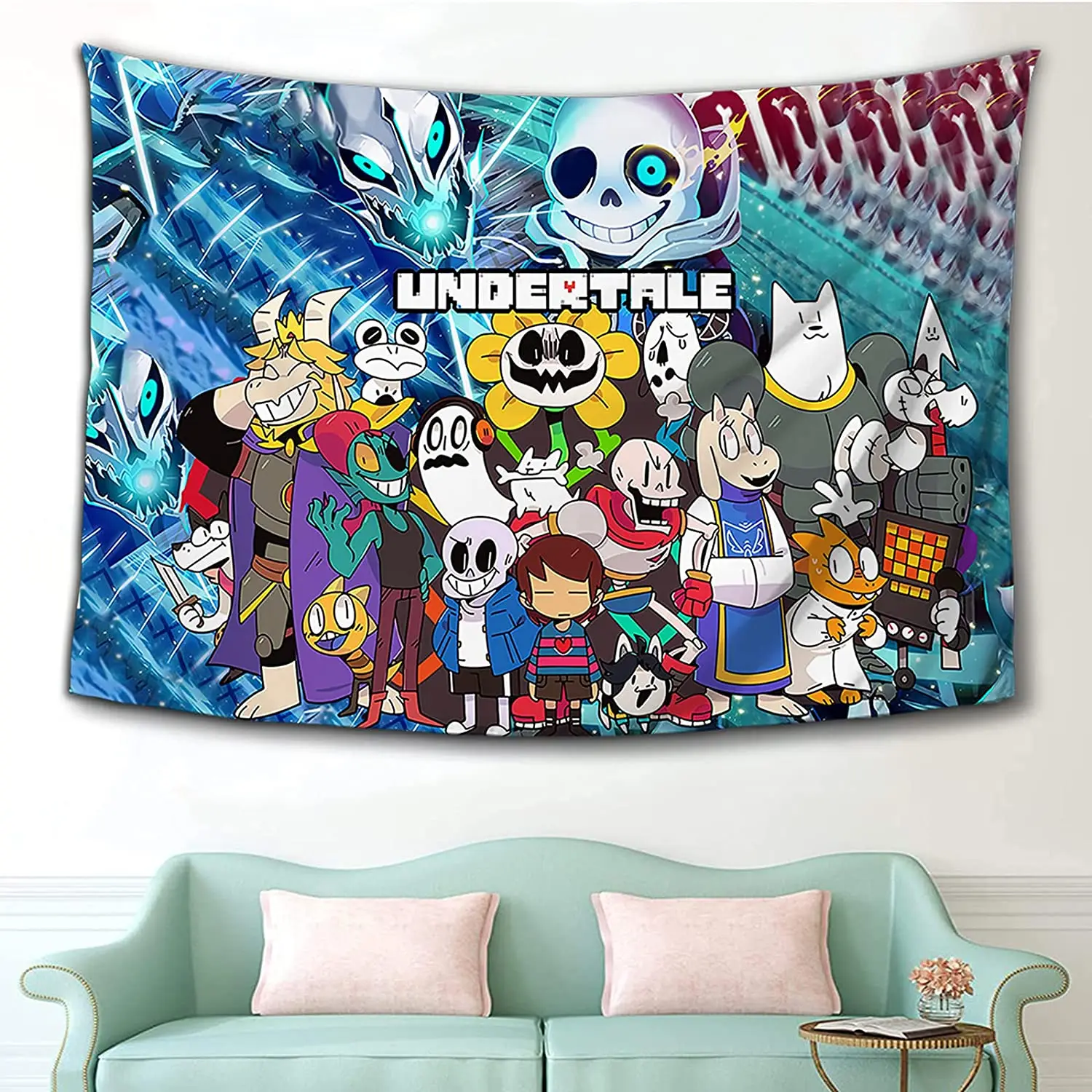 

Undertale Tapestry Anime Wall Hanging Banner Home Decor Tapestries Wall Art for Living Room Bedroom for Birthday Gifts 60"X40"