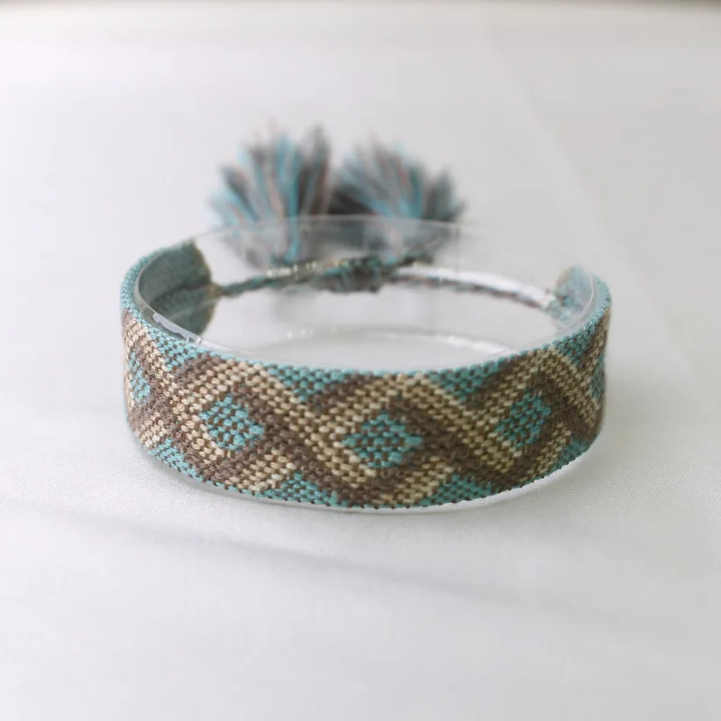 

Adjustable Wrist Strap Unisex Bracelets Luxury Embroidery Woven Bracelets Vintage Bracelets Classic Embroidered Tassel Bracelets