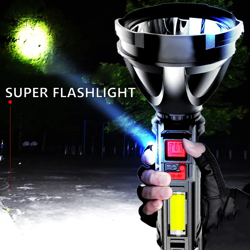 

High Light OSL LED Flashlight Torch Outdoor Long-Range USB Rechargeable Small Xenon Lamp Tactical Light Household COB Lantern