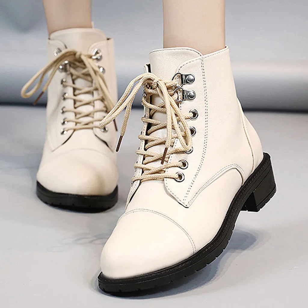 Женские зимние повседневные Ботинки Martin модная обувь для отдыха на шнуровке