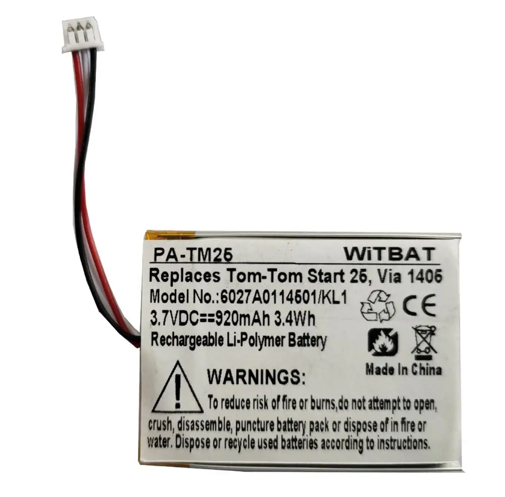 

ZHUJI 920mAh Battery for TomTom Start 20, Star 25, Via 135,Via 1405, Via 1405M, Via 1405T, Via 1435T, Via 1435TM, Via 1505,etc