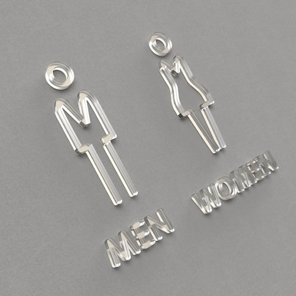 

Gold Acrylic Adhesive Backed Men's and Women's Bathroom Toilet Door Sign for Hotel,Office,Home,Restaurant Work (Gold) YKTD-003