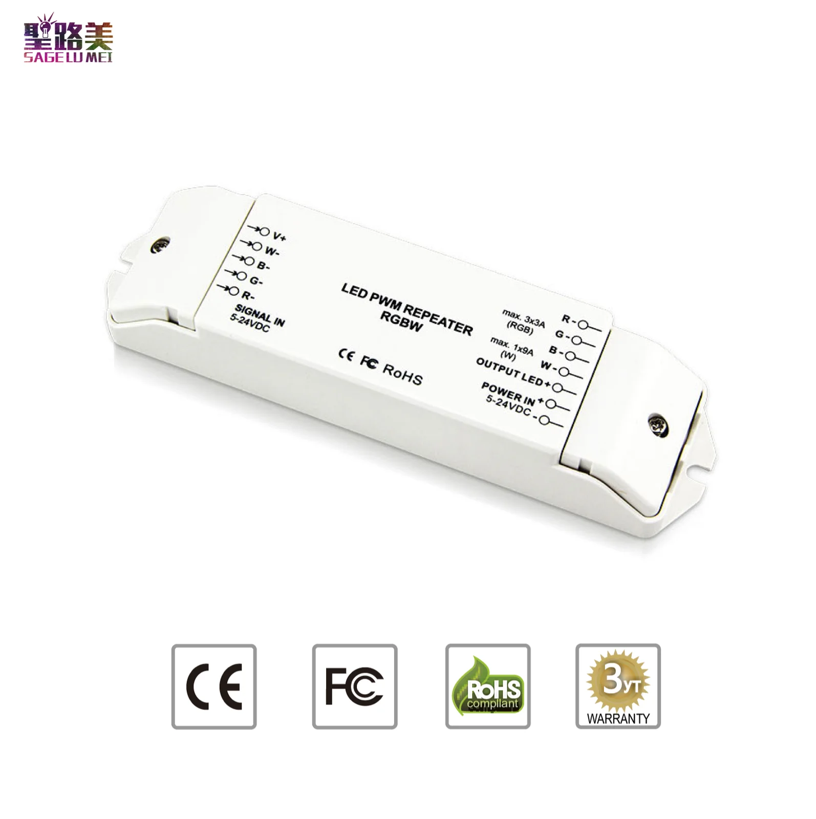 

BC-964 4CH RGBW DC 5V ~ 24V . RGB: 3A 3CH, W: 9A 1CH BINCOLOR