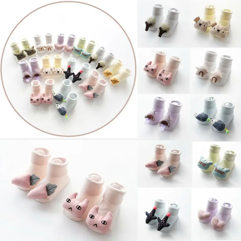 Baby Girls Boys Cute Cartoon Non-slip Socks Cotton Toddler Floor Kids Slipper Soft Autumn Winter Sock |