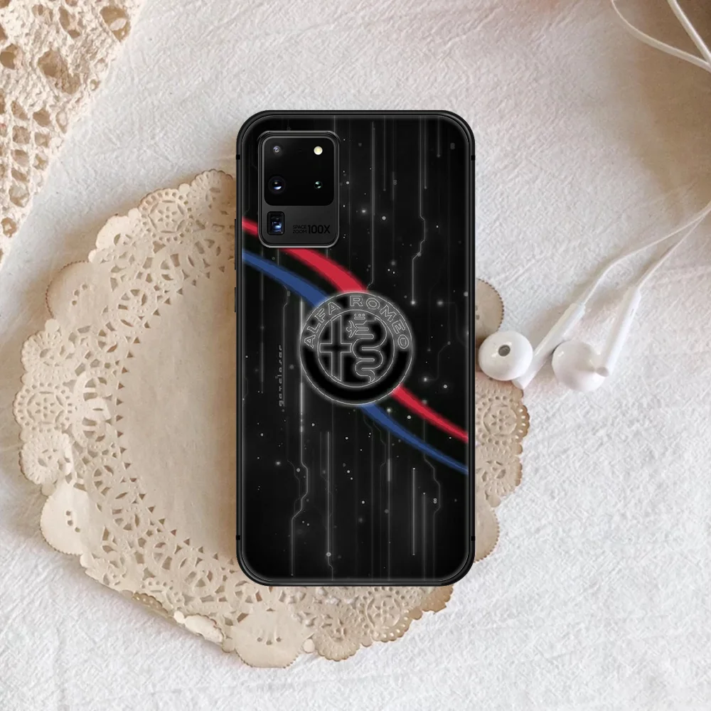 

Italian Alfa Romeo Car Phone Case Cover Hull For Samsung Galaxy S 7 8 9 10 e 20 FE uitra plus Note 9 10 20 black Bumper Pretty