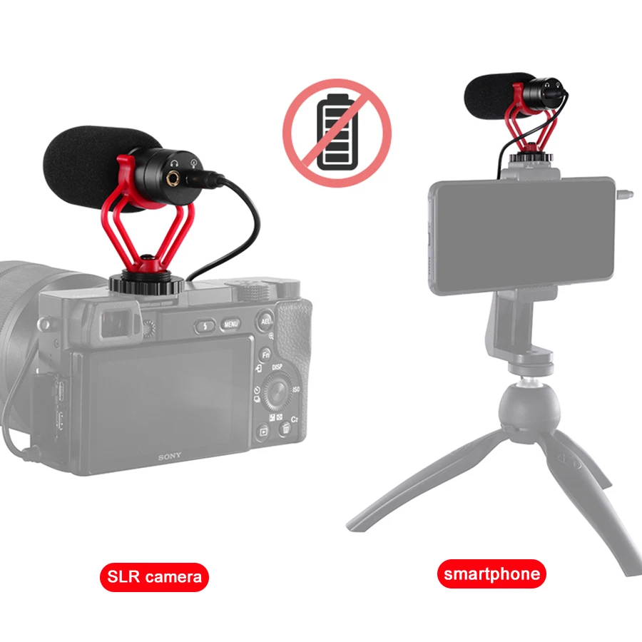 

MAMEN Professional Camera/Phone Microphone With Desktop Tripod Fill Light Real-time Monitoring MIC For VLOG Shooting Interview