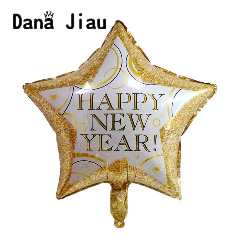 Danajiau золотой шар 2020 года с Новым годом фольга воздушные шары новый год вечерние