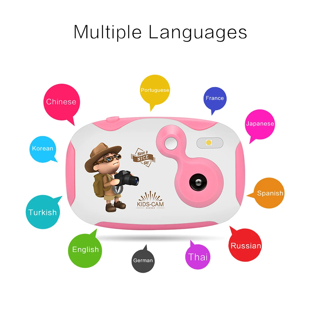 Детская цифровая мини видеокамера с мультяшными наклейками праздничный подарок