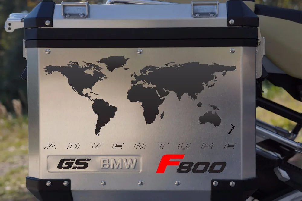 

GS Motorcycle Decal Kit "F800 World Adventure Map" for Touratech Panniers