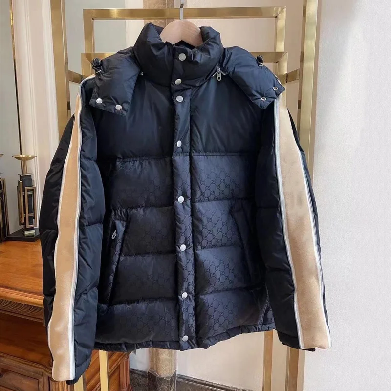 

Men's Winter New Reflective Webbing White Goose Down Jacket Hooded Warm Coat for Women