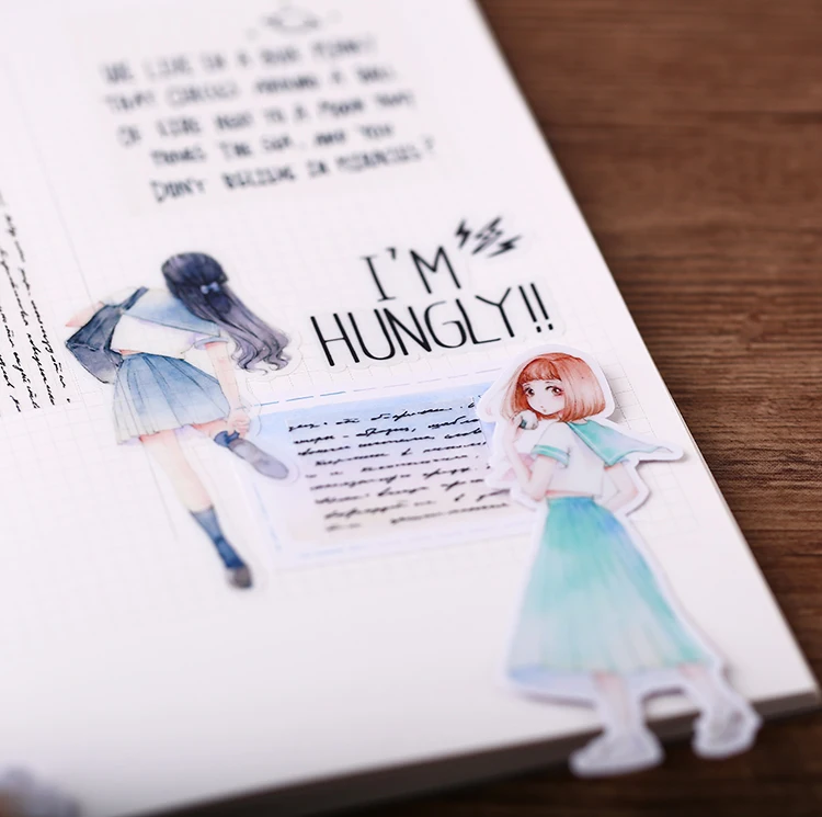 19pcs Anime girl stickers/Scrapbooking Stickers /Decorative Sticker /DIY Craft Photo Albums |