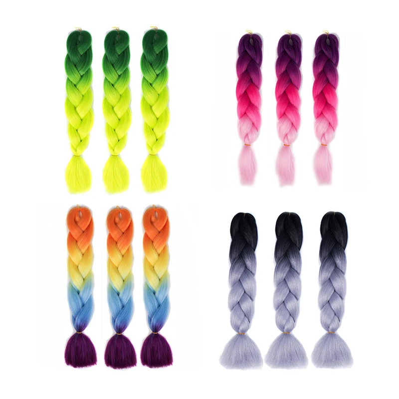 1 шт. красочной химической Волокно крупные косы Искусственные парики Африки
