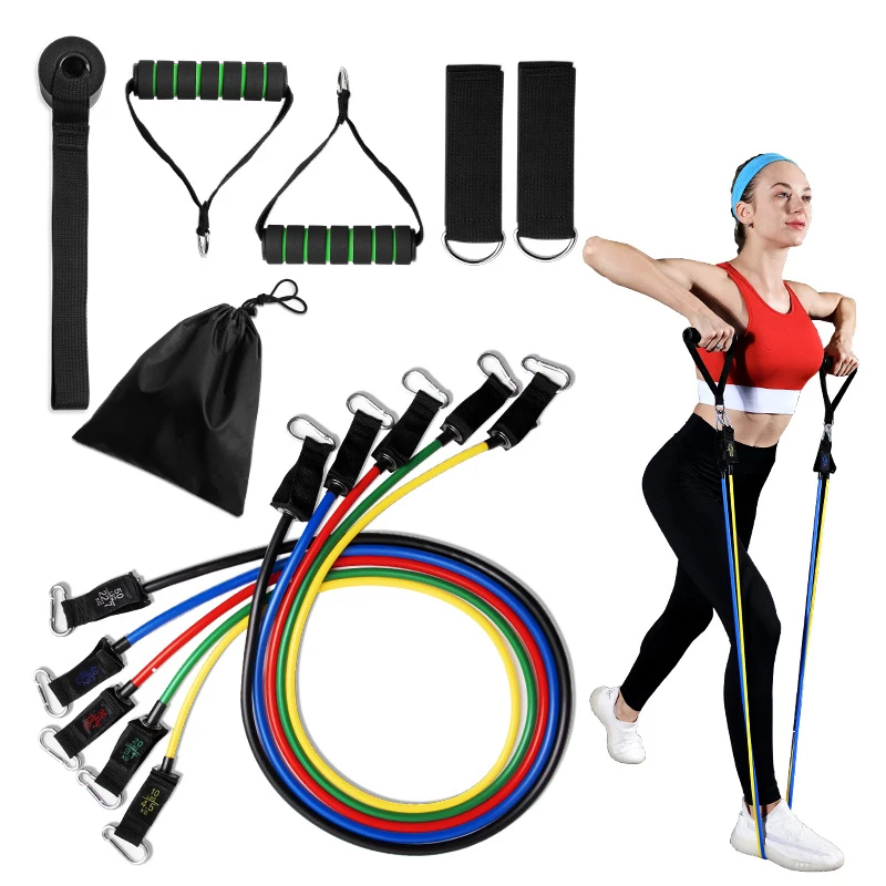 

11Pcs/Set Fitness Resistance Tube Band Set Stretch Training Rubber Expander Tubes Crossfit Exercise Elastic Pull Rope Equipment