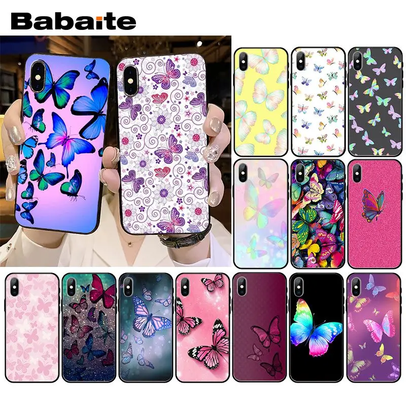 Чехол для телефона с бабочкой iPhone XR 11 Pro XS MAX 8 7 6 6S Plus X 5 5S SE 12 mini 12ProMax|Бамперы| |