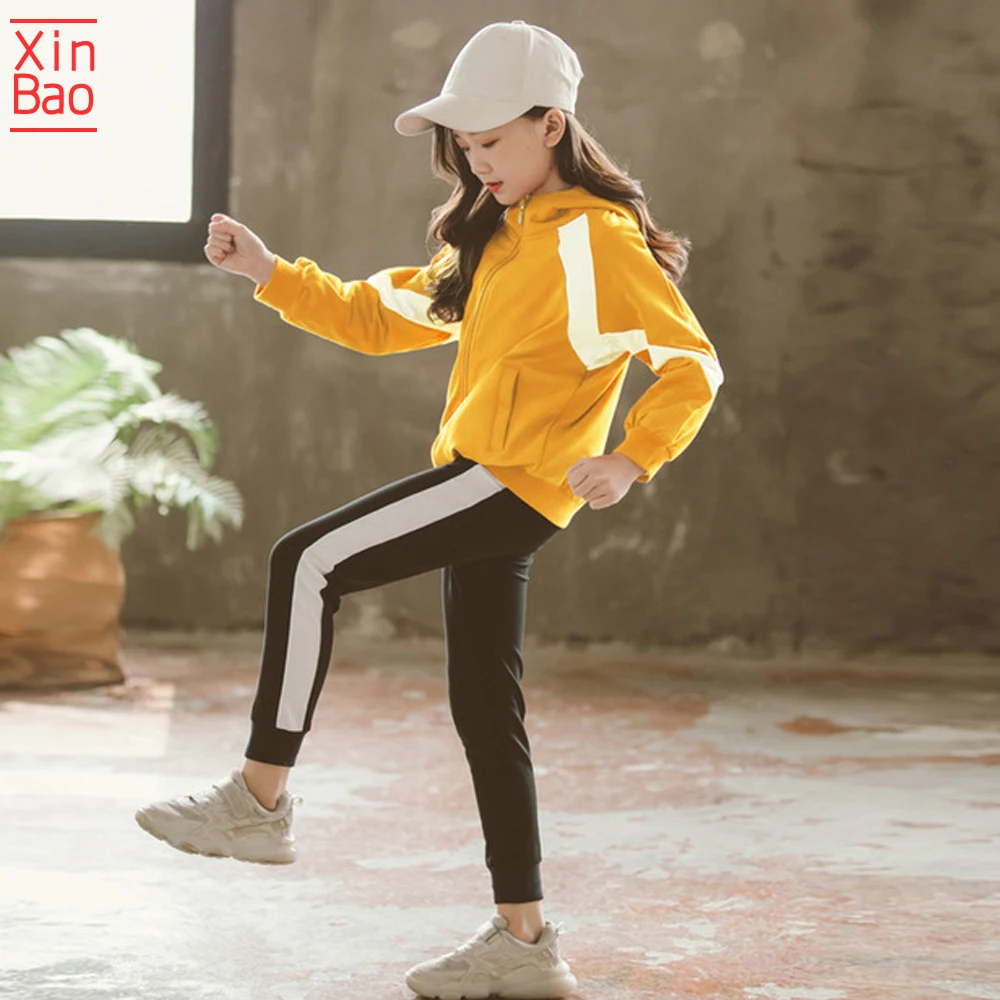XINBAO спортивный костюм для девочек подростков комплект осенней школьной одежды