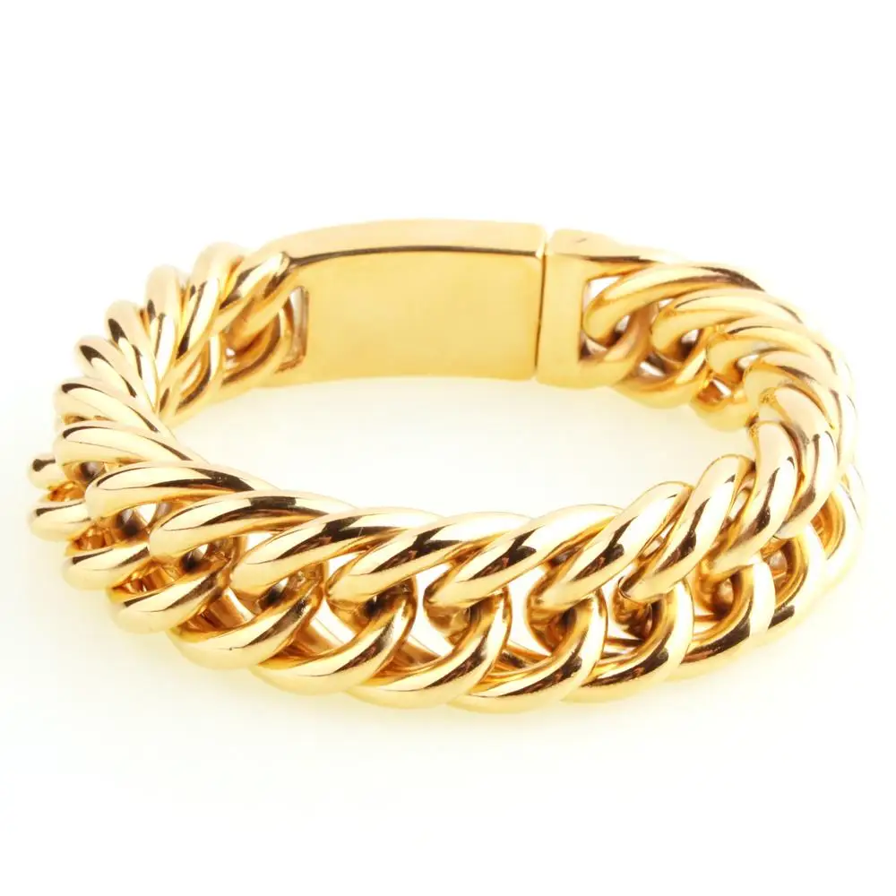 Браслет цепочка мужской из нержавеющей стали с панцирной цепью длиной 22 см цвет