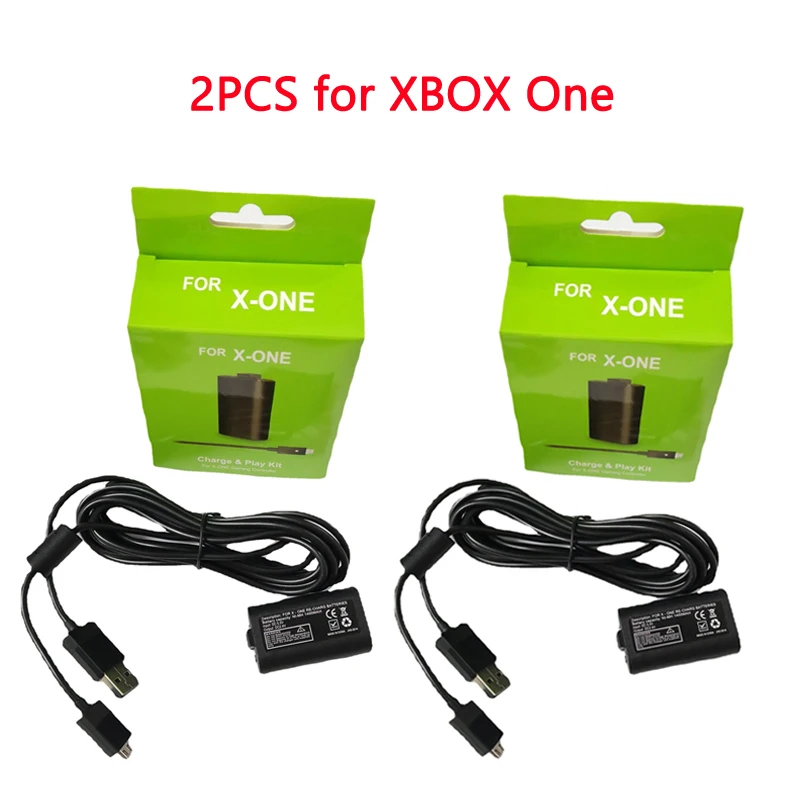 

2pcs 600mAh Rechargeable Battery Pack with USB Charging Cable For Microsoft XBOX ONE Wireless Controller Backup Batteries Kit