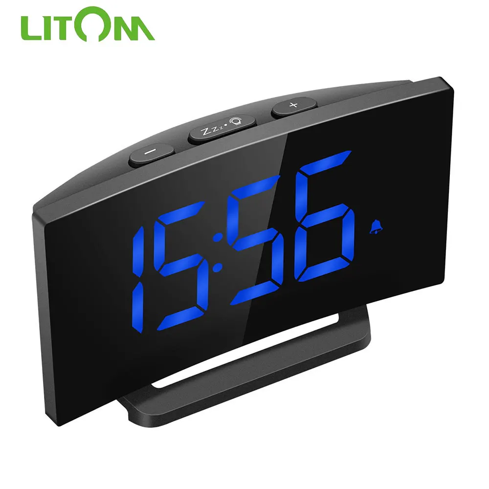 LITOM HM251 3 75 дюймов светодиодный дисплей цифровые будильники с функцией повтора